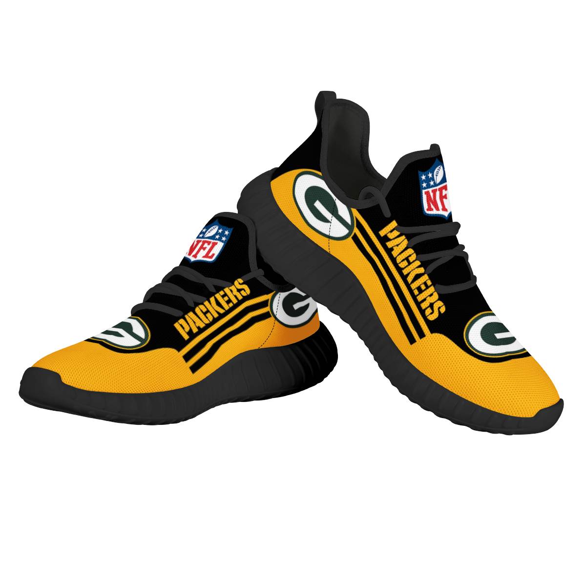 Women's Green Bay Packers Mesh Knit Sneakers/Shoes 012 Women's Green Bay Packers Mesh Knit Sneakers/Shoes 012